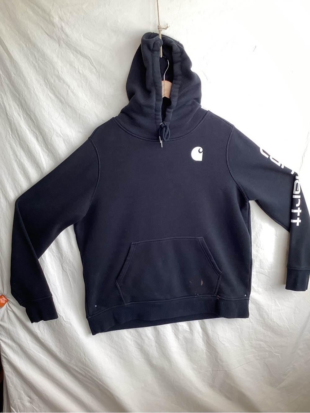 Carhartt women’s hoodie sweatshirt size XL black and white relaxed fit